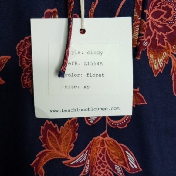 NWT BEACH LUNCH LOUNGE CINDY FLORET PEASANT DRESS - Picture 7 of 9